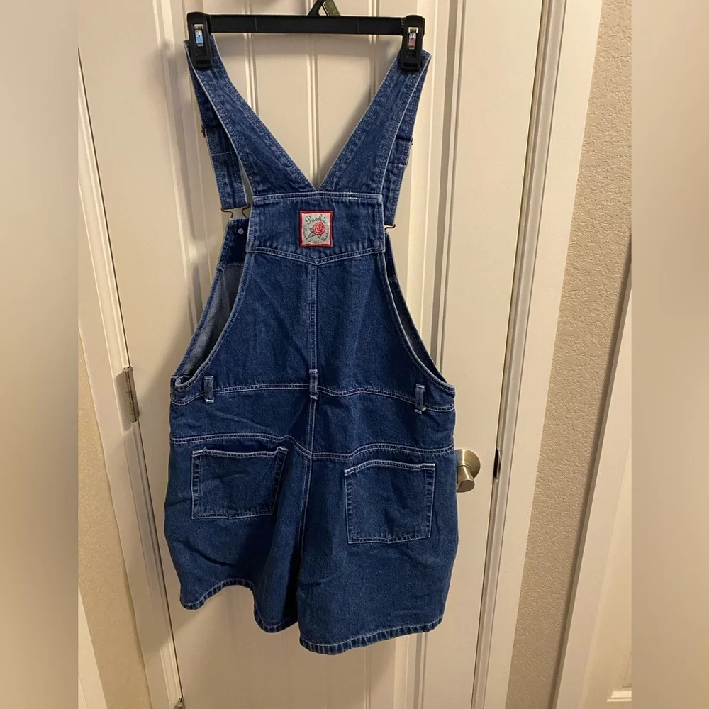 Vintage Disney Store L Shortalls Jeans Shorts Overalls Large Winnie Pooh Eeyore - Picture 4 of 8